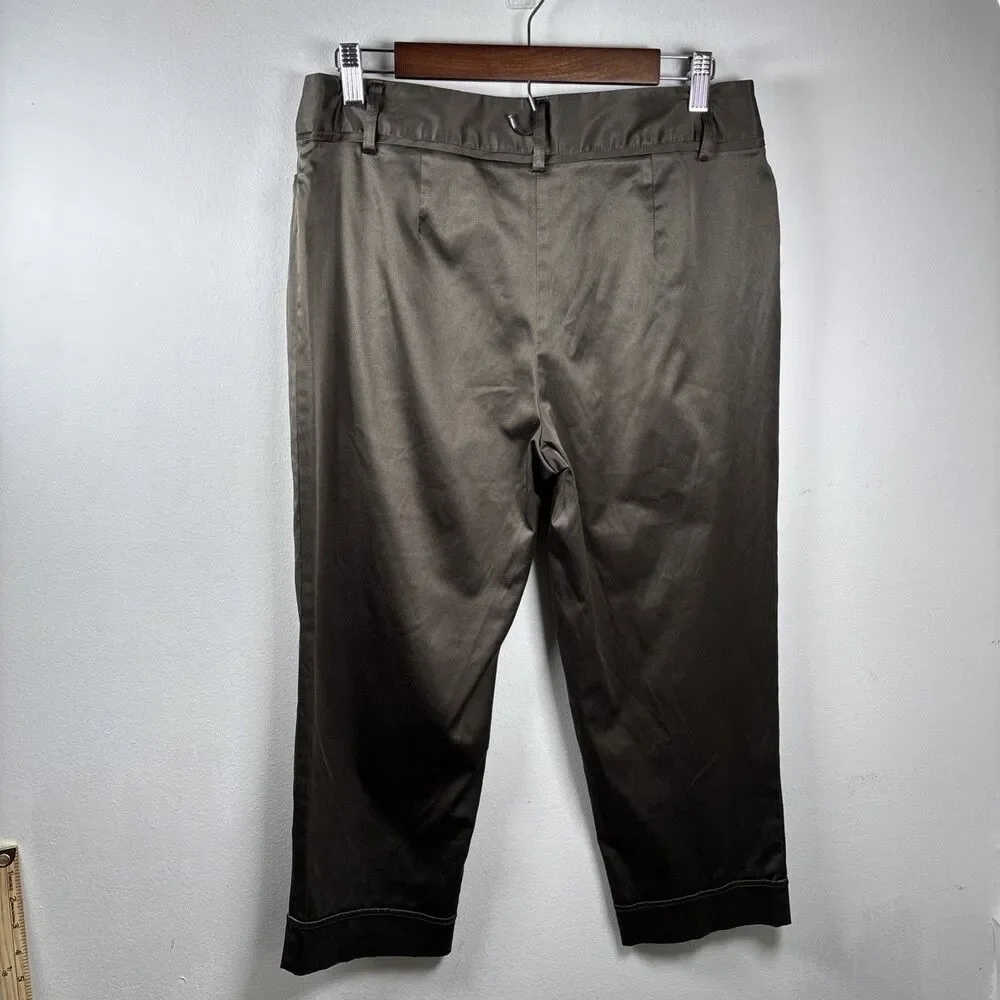 Ingredients Women’s Capri Pants Size 10 Taupe Gray Stretch Cuffed Career Casual